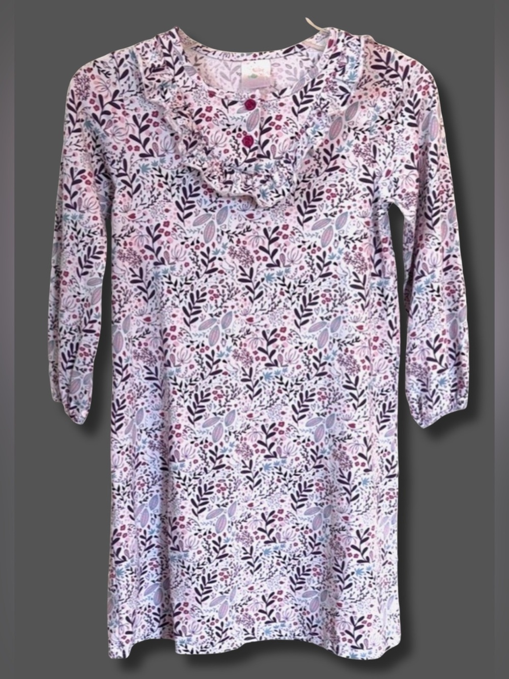Stitchy Fish Girls Size 10 Floral Ruffle Dress Pink Long Sleeve Boutique
